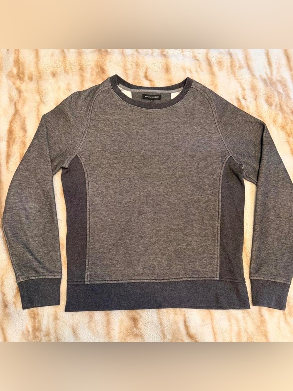 Banana Republic Sweatshirt Mens Raglan Fleece Crewneck Pullover